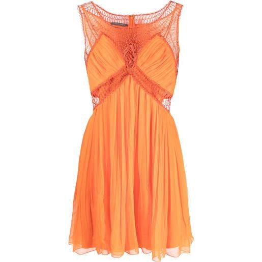 Alberta Ferretti abito corto plissettato - arancione