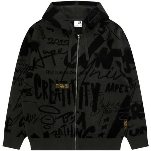 AAPE BY *A BATHING APE® felpa con cappuccio e zip - grigio