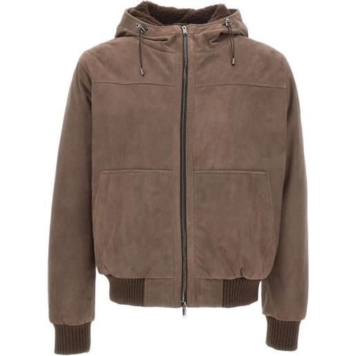 VOLFAGLI bomber con fodera in shearling - marrone