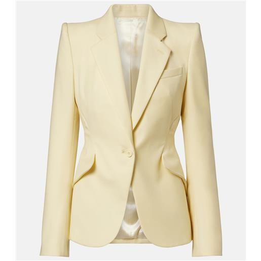McQueen blazer monopetto in gabardine di lana