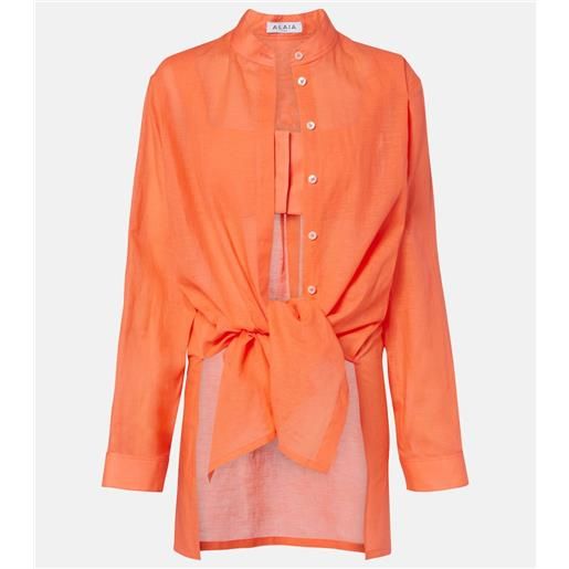 Alaia alaïa camicia in cotone e lino