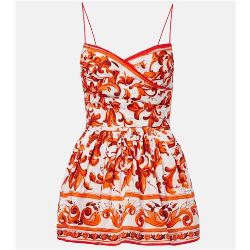 Dolce&Gabbana abito corto majolica in popeline di cotone