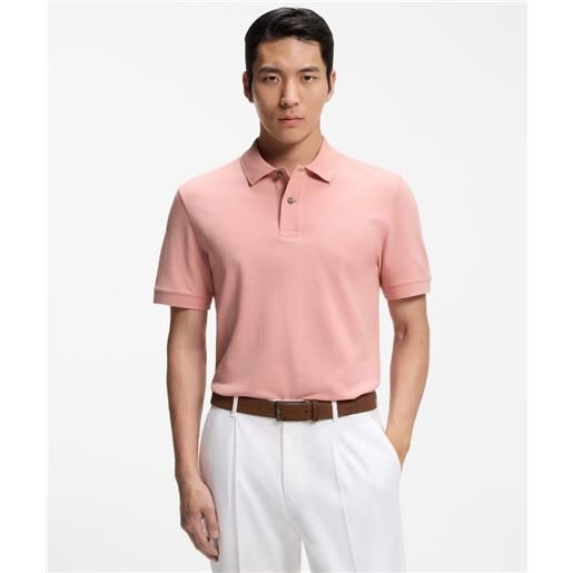 BOSS BLACK boss polo pallas in piqué di cotone con logo ricamato light pastel pink uomo