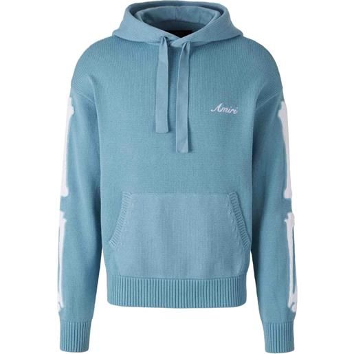 AMIRI felpa bones con cappuccio - blu
