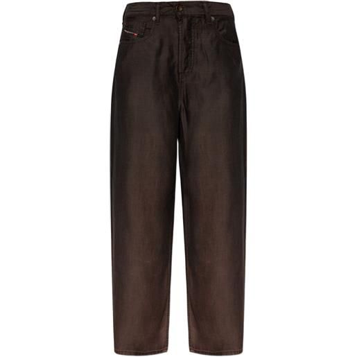 Diesel pantaloni denim a gamba ampia - marrone