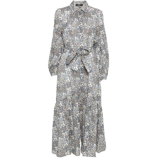 Weekend Max Mara chemisier midi wkdoboli a fiori - blu