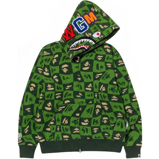 A BATHING APE® distortion shark hoodie - verde