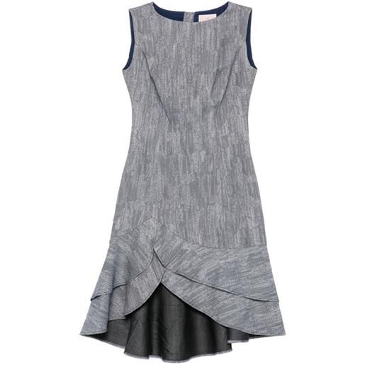Leen Moughrabi abito midi asimmetrico sienna - blu