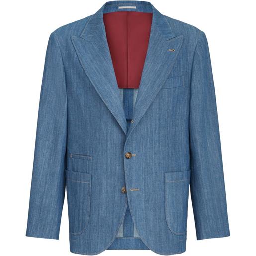 Brunello Cucinelli blazer con revers a lancia - blu