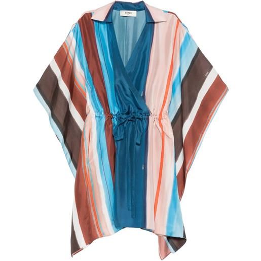 FENDI abito corto a righe - blu