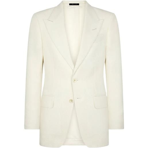 TOM FORD giacca con revers a lancia - bianco