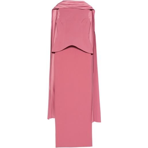 Solace London abito lungo annie con balza - rosa