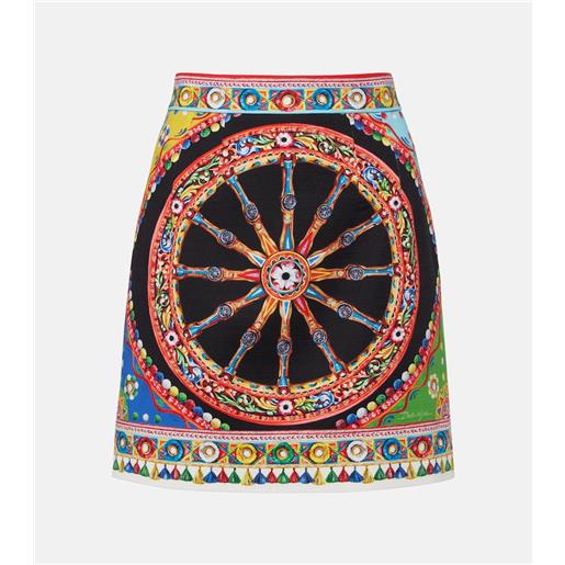 Dolce&Gabbana gonna corta in cotone con stampa
