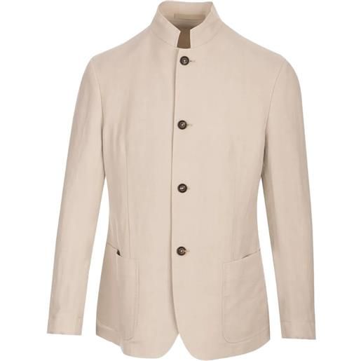 Eleventy blazer con colletto alla coreana - toni neutri