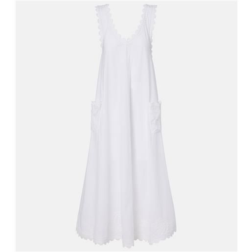 Juliet Dunn abito midi in popeline di cotone con ricamo