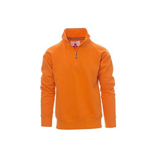 Ergos Workwear payper - miami+ felpa da uomo a manica lunga mezza zip con collo alto colore: arancione, taglia: 5xl