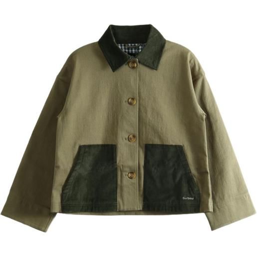 Barbour giacca cloverdale crop - verde