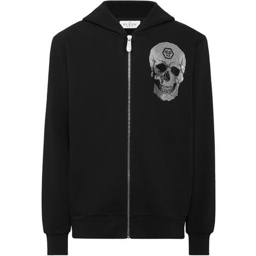 Philipp Plein felpa con strass e cappuccio - nero