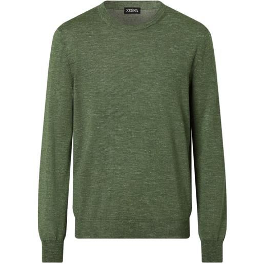 Zegna maglione girocollo mélangé - verde
