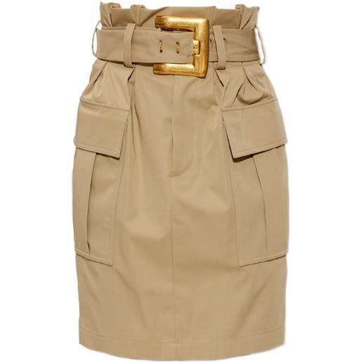 Balmain gonna cargo con cintura - toni neutri