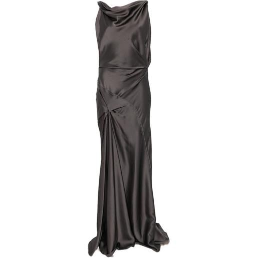 Victoria Beckham abito lungo posy con scollo drappeggiato - grigio