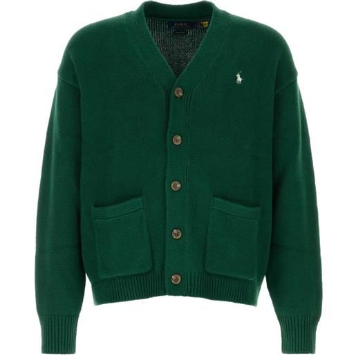 Polo Ralph Lauren cardigan con scollo a v e logo - verde