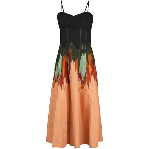Ulla Johnson abito midi fiora a fiori - arancione