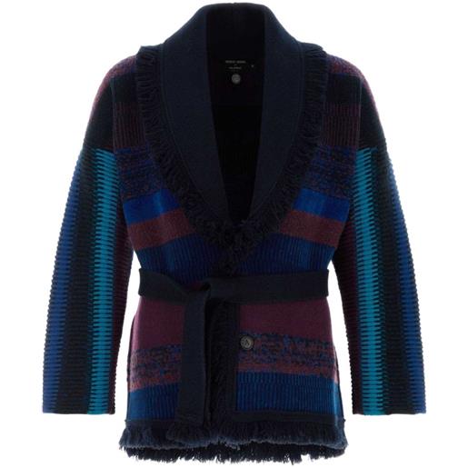 Giorgio Armani x alanui cardigan a righe con frange - blu