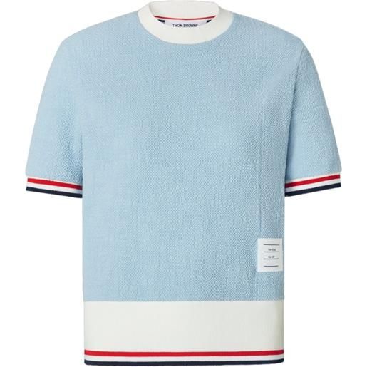 Thom Browne t-shirt con banda rwb - blu