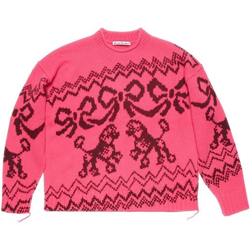 Acne Studios maglione con effetto jacquard - rosa