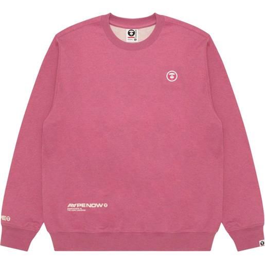 AAPE BY *A BATHING APE® felpa ape now heart con applicazione logo - rosa