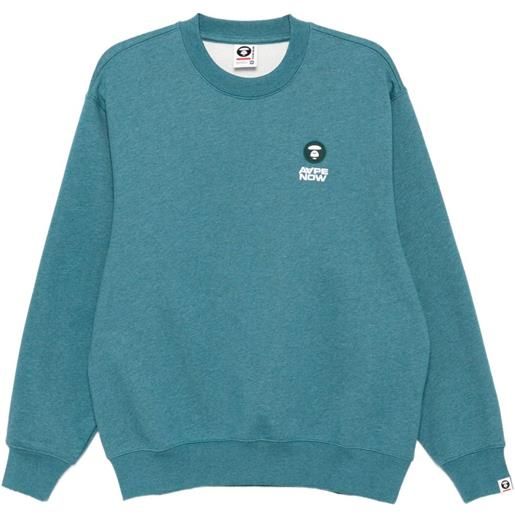 AAPE BY *A BATHING APE® felpa con applicazione logo - verde