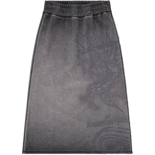 Diesel gonna midi con stampa - grigio