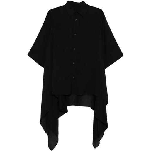 Yohji Yamamoto camicia asimmetrica drappeggiata - nero