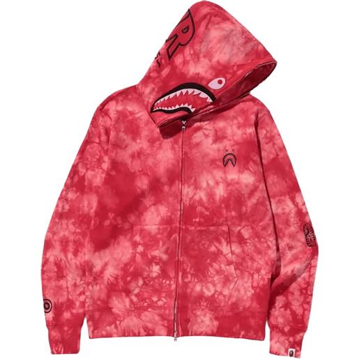A BATHING APE® shark tie-dye hoodie - rosso