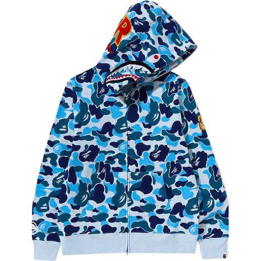 A BATHING APE® abc camo shark zip-up hoodie - blu