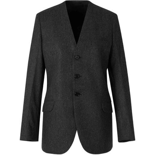 Jil Sander blazer in lana senza rever - grigio