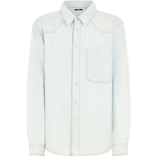 Roberto Cavalli t-shirt con taschino - blu