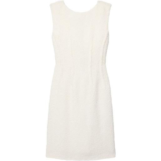Another Tomorrow abito smanicato corto in tweed - bianco