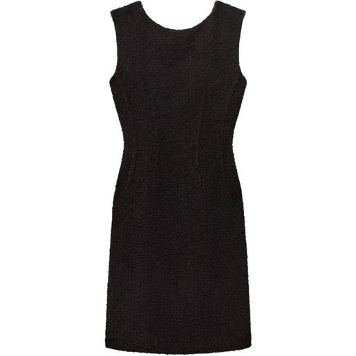 Another Tomorrow abito smanicato corto in tweed - nero