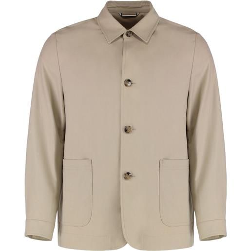 BOSS giacca-camicia con bottoni - toni neutri
