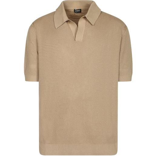 Zegna t-shirt con colletto polo - toni neutri