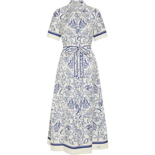 SIMKHAI abito audria midi con stampa - bianco
