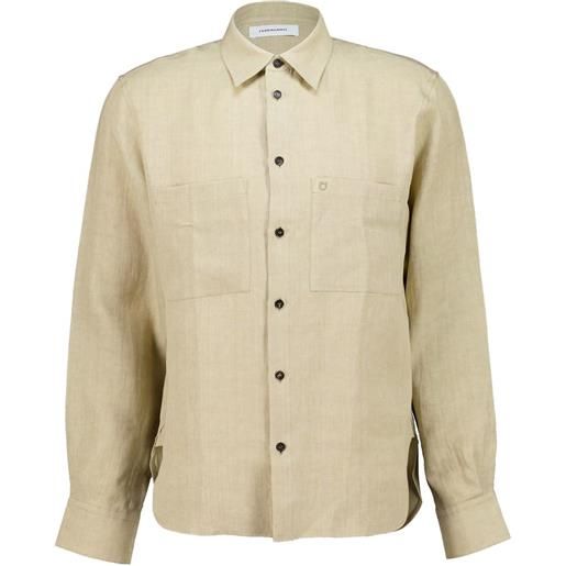 Ferragamo camicia con taschino - toni neutri