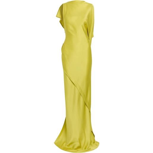 Victoria Beckham abito da sera asimmetrico kyra drappeggiato - giallo