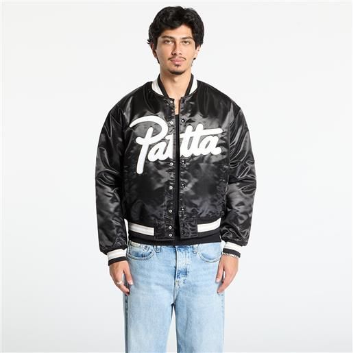 Patta giacca Patta script logo satin varsity jacket unisex black