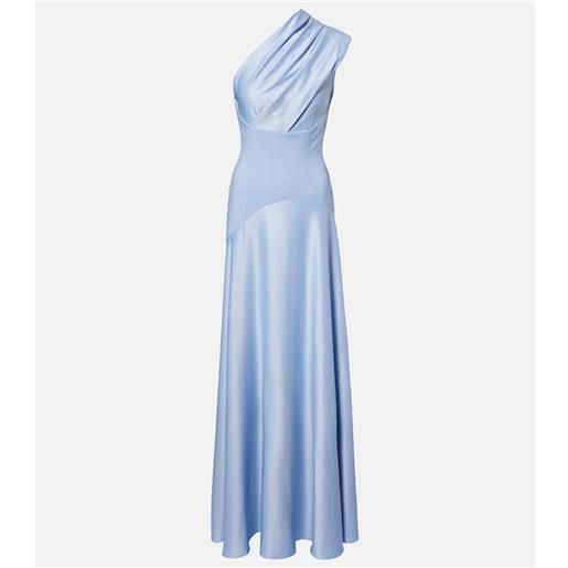 Solace London abito lungo gabriela in crêpe e satin
