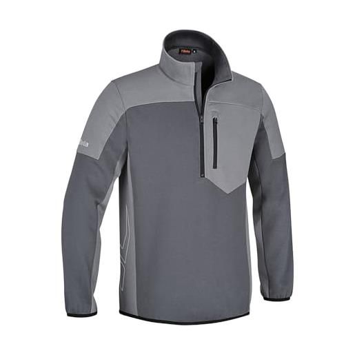 Beta 7643g taglia l, felpa zip corta in cotone e poliestere con dettagli reflex e taschino frontale, peso 280 g, colore antracite e grigio chiaro