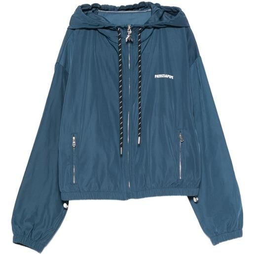 Patrizia Pepe giacca con logo e cappuccio - blu