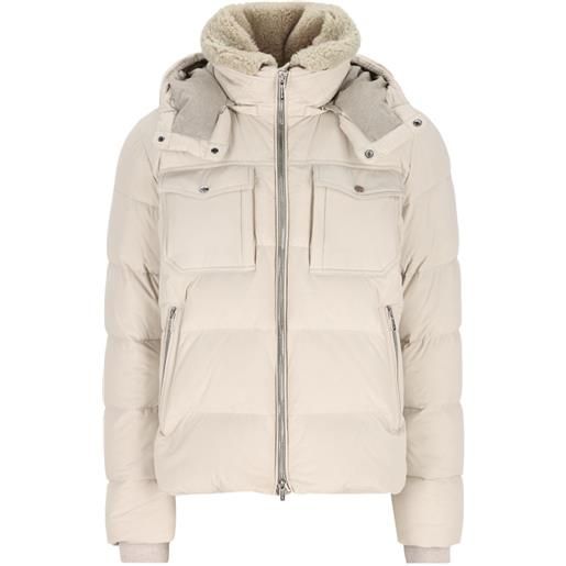 Moorer hooded padded jacket - toni neutri